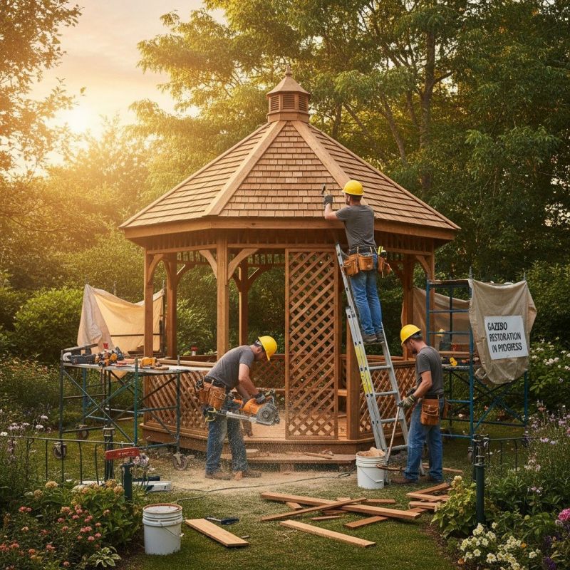 Local Oval Gazebo Installation pros at work