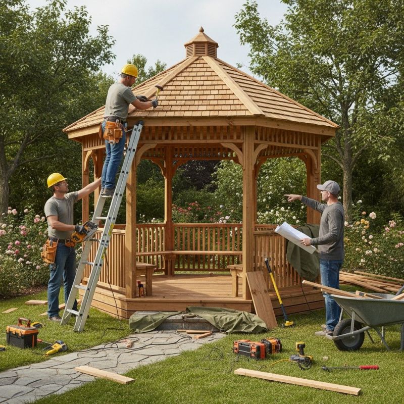 Oval Gazebo Installation